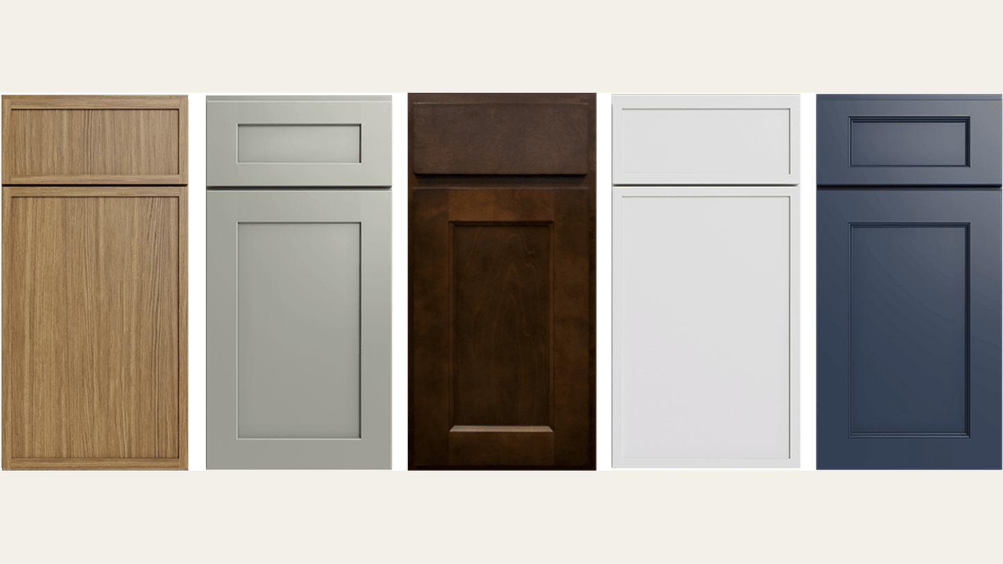Cabinet door style and finish options for project planning