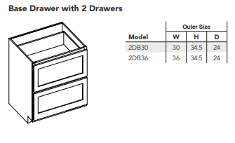 Base Drawer with 2 Drawers