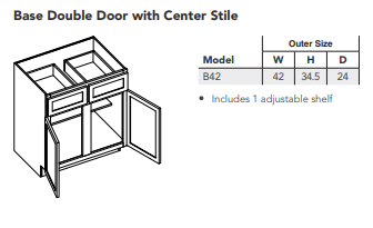 Base Double Door with Center Stile