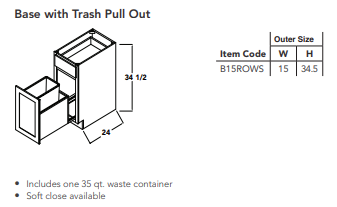 Base with Trash Pull Out