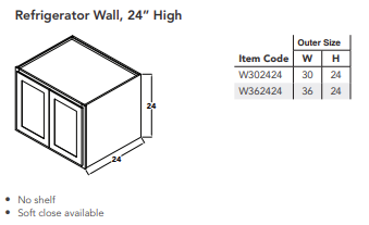 Refrigerator Wall, 24" High
