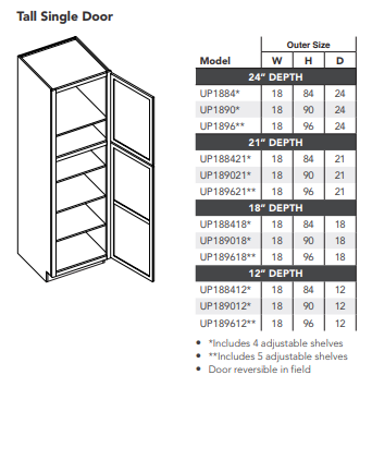 Tall Single Door
