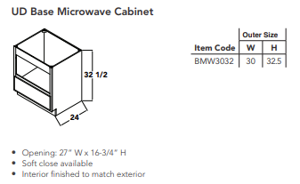 UD Base Microwave Cabinet