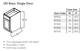UD Base, Single Door