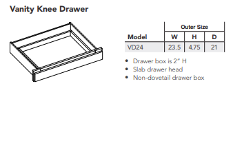 Vanity Knee Drawer