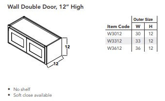 Wall Double Door, 12" High