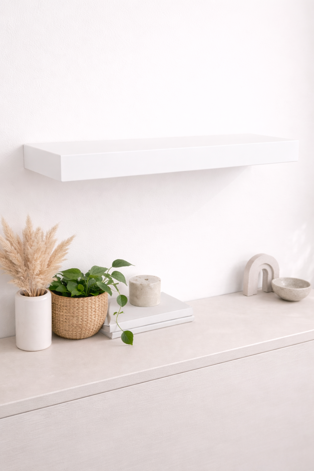 Amish Solid Wood Floating Shelf –  (RAW, Natural Maple, White)