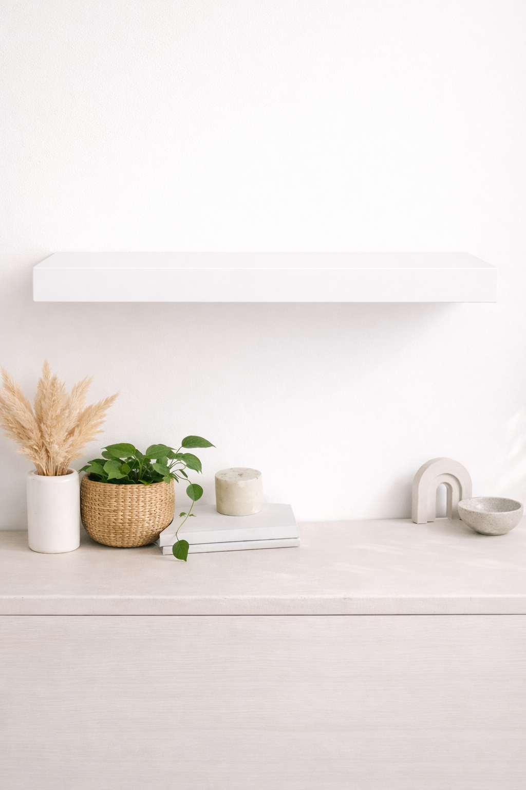 Amish Solid Wood Floating Shelf –  (RAW, Natural Maple, White)