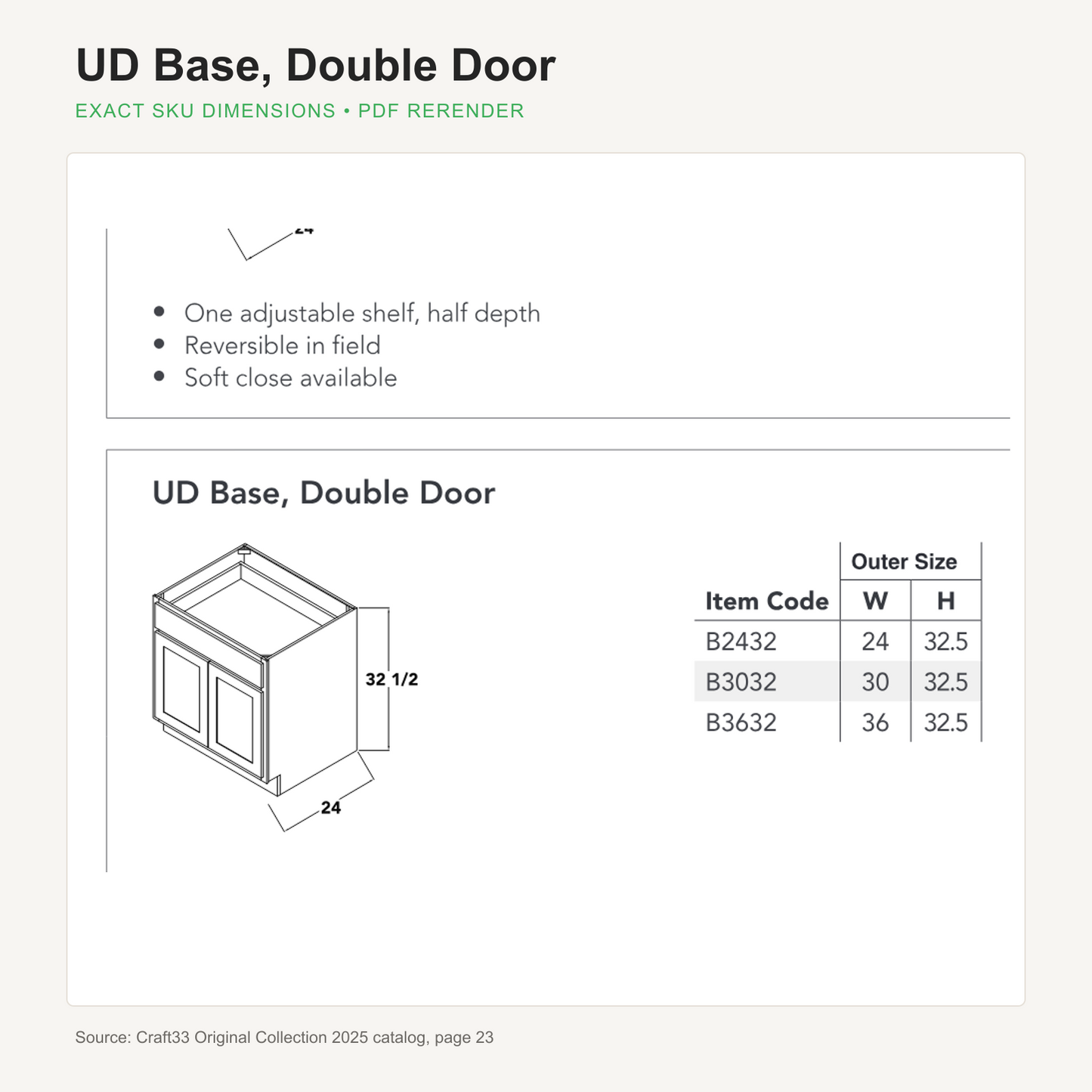 UD Base, Double Door